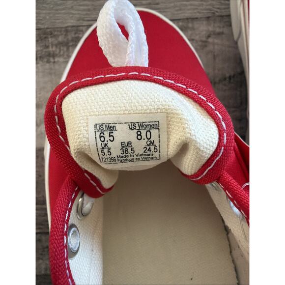 Vans Authentic True Red White Mens Original Classic Canvas Sneakers US Men 6.5 main image 10